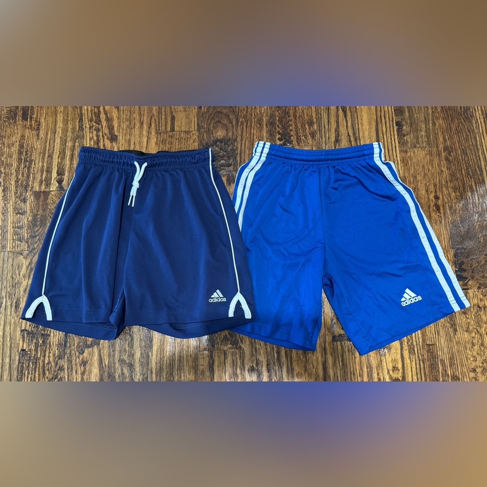 EUC Adidas Navy and Blue Athletic Shorts Set Sz. M